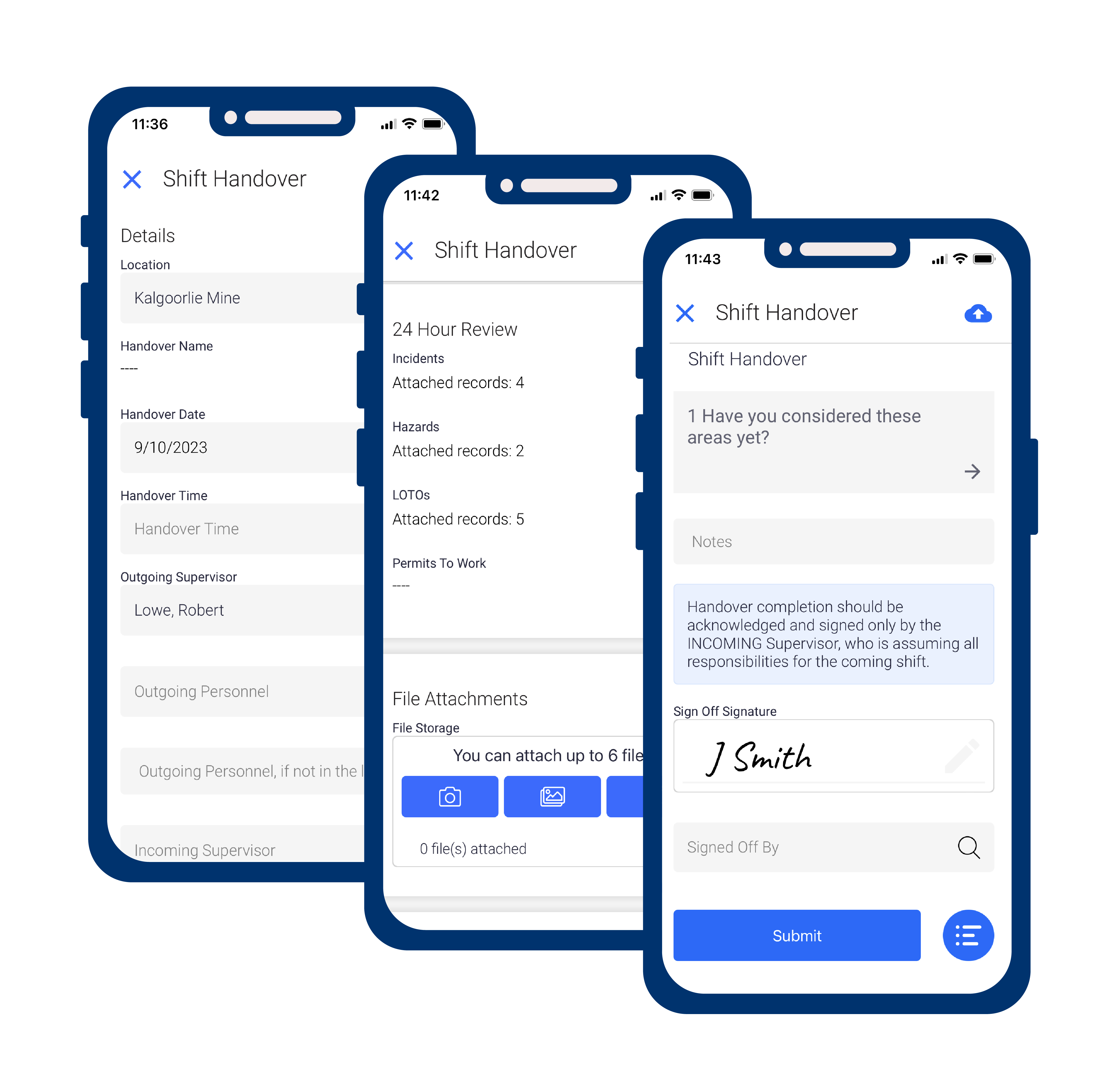 Shift Handover Management Software Evotix